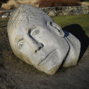 Factory direct supplied outdoor natural large stone male mannequin head carved large figure head sculpture