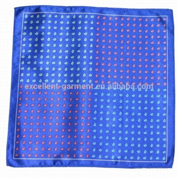 Hand print polyester mens custom printed hanky factory