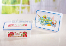 food-grade PP eco-friendly plastic lock fresh box rectangle food container household type 1800ml 8605