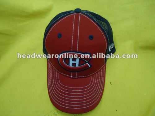 mesh caps 6panels baseball cap with 3D EMB logo Plastic buckle