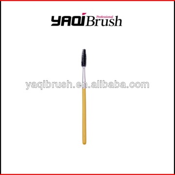 Yellow wooden handle mascara brush eyelash brush