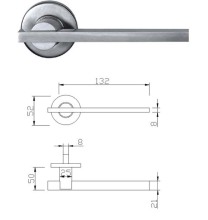 solid stainless steel door lever handle