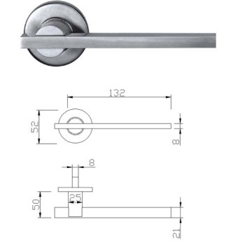 solid stainless steel door lever handle