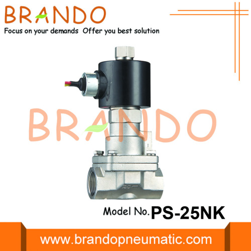 Válvula solenoide de acero inoxidable de vapor de pistón piloto PS-25NK