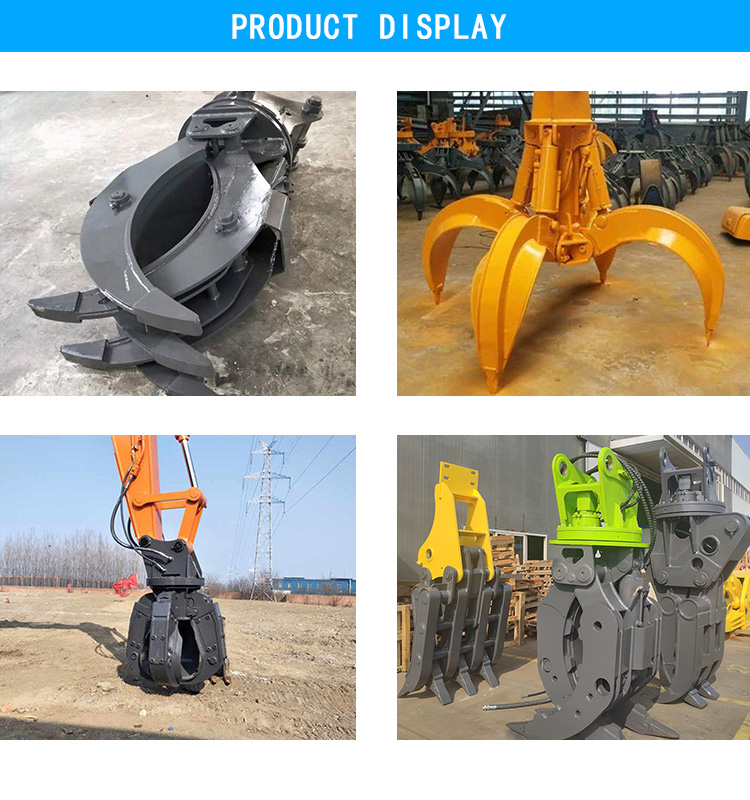 Hydraulic excavator grab discount price 360 rotating mechanical stone grab for excavator with construction work