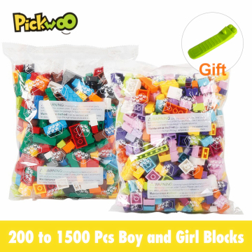 Pickwoo D4 200 to 1500 Pcs Building Blocks Boy and Girl Color Small Size City Diy Creative Bricks Bulk Model Figures Kids Toys