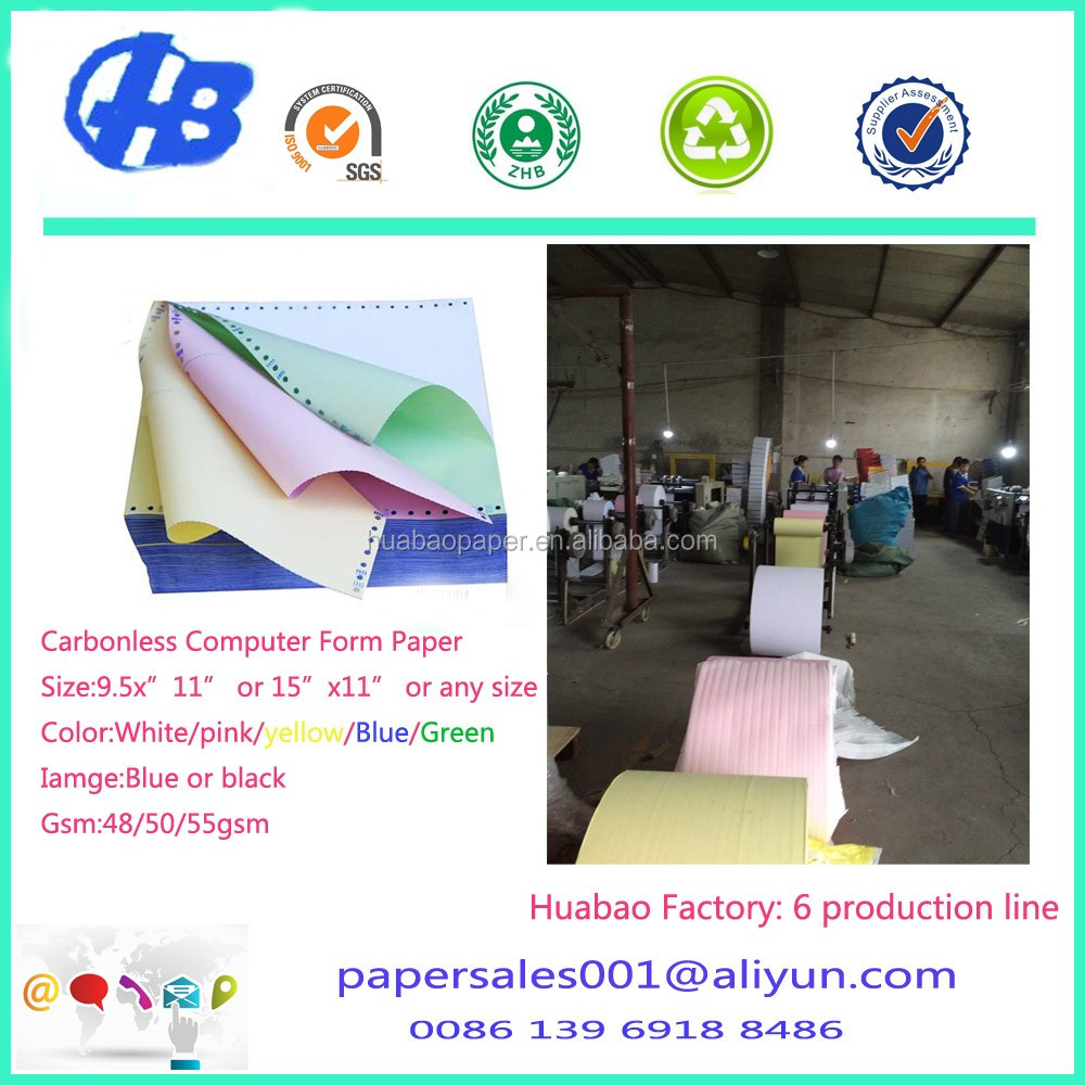 Cheap NCR Paper Carbonless Paper For Laser Printer Continous Printing Paper