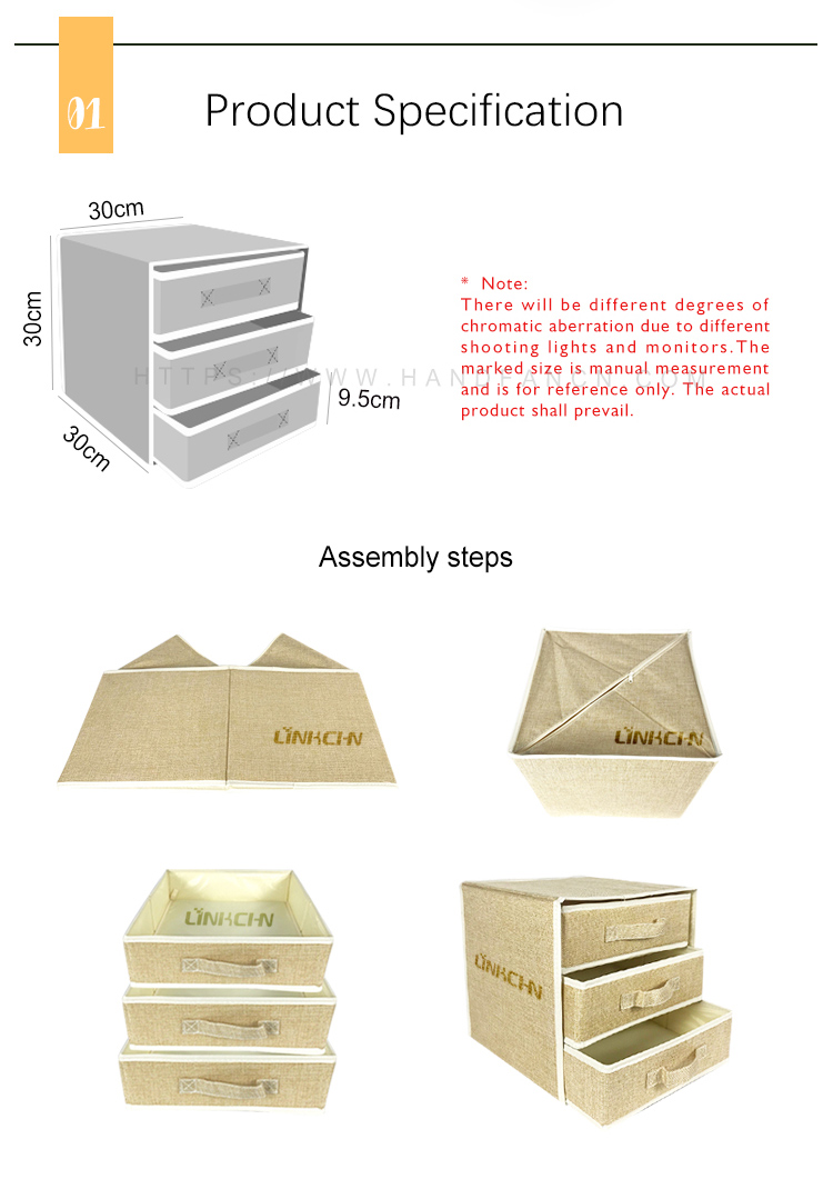 high quality 3 Pcs Foldable Drawer Organizer Desk Closet Organizer and Storage Drawer Dividers for Underwear Bra Socks