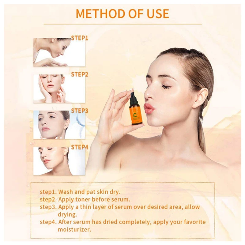 Private Label 20% Vitamin C&E Hyaluronic Acid Serum Whitening Face Vitamin C Serum