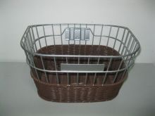 Eco-friendly Poly Rattan Basket Containers , Handicraft Bicycle Baskets Front