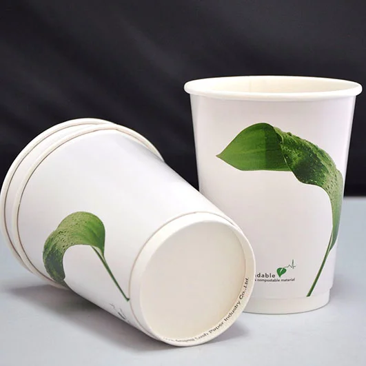 Custom Biodegradable Compostable PLA Film Hot Drink Paper Cup