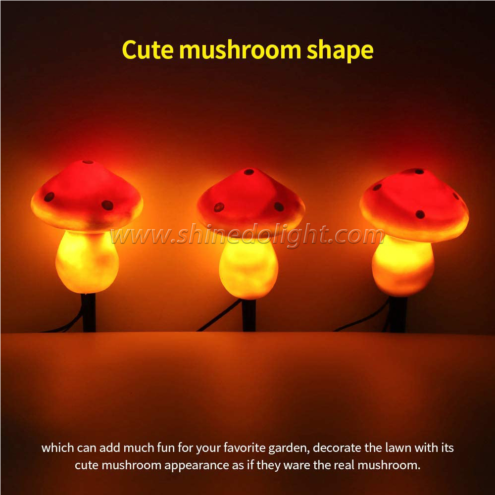 Solar Powered Outdoor Night Decoration IP44 Waterproof funny Mushroom Night Led garden Light