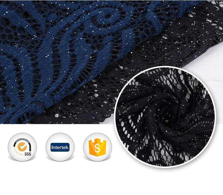 Hot selling fancy flower polyester shiny cheap lace fabric lace 2018 shaoxing