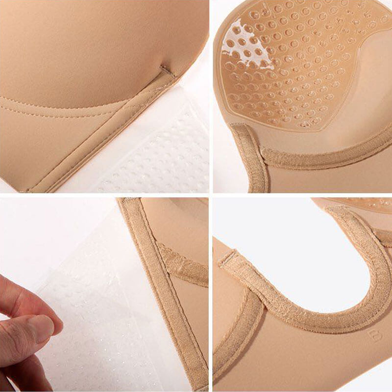 Women's underwear push up bra silicone adhesive bra deep u plunge bra