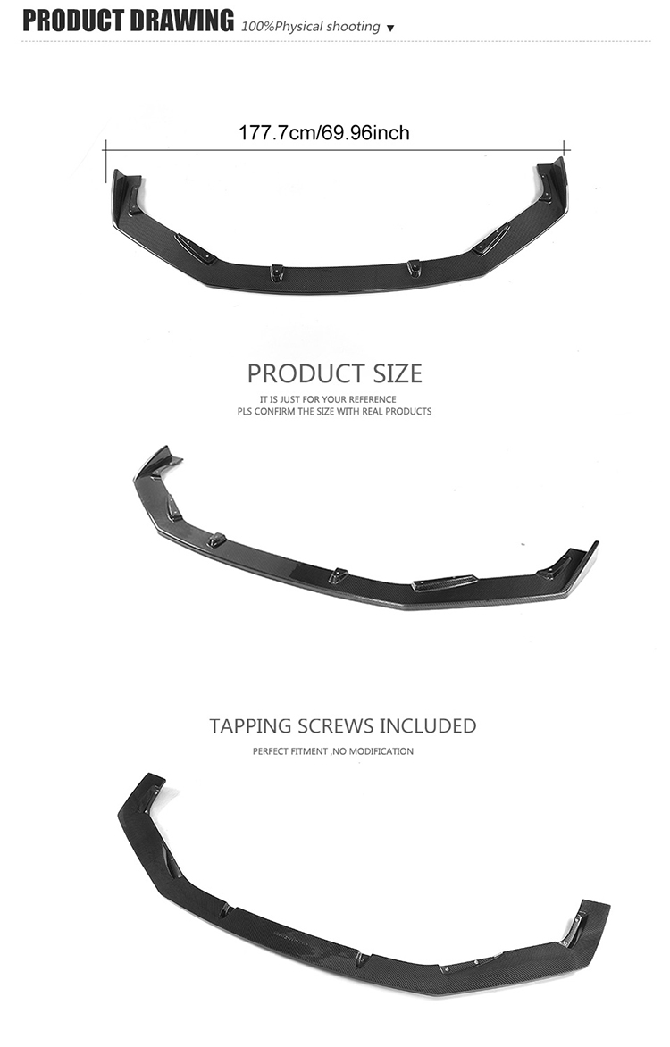 IS300 IS350 Carbon Fiber Front Lip Spoiler for Lexus IS/IS F-Sport 17-18