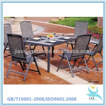 Tempered glass patio dining table chair set--luxury patio dining table set