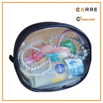 zippered transparent travel clear vinyl pouch