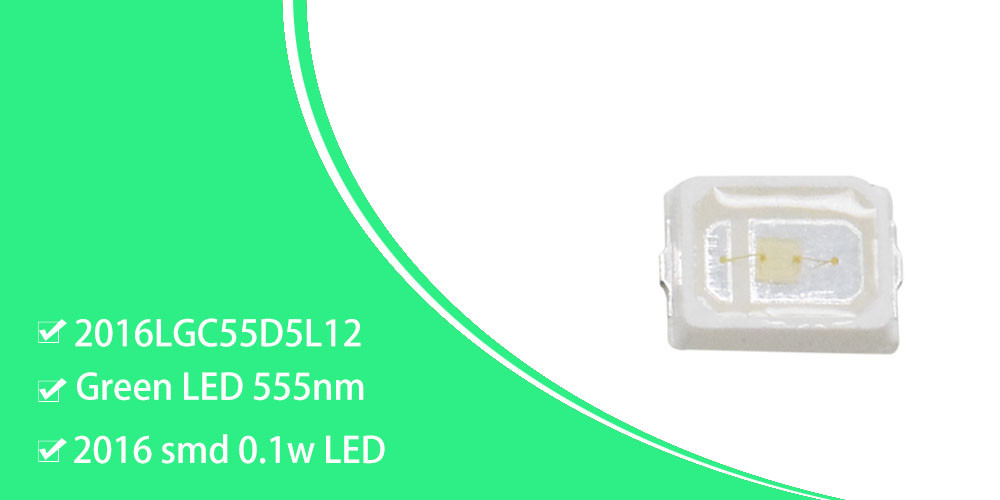 2016LGC55D5L12 Yellow Green 550nm LED Emitter 2016 SMD LED