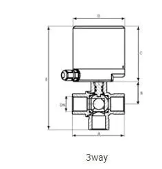 AC DC Service 220V/110V/24V Brass Water Shut-off 3 Way Electric Actuator Ball Valve