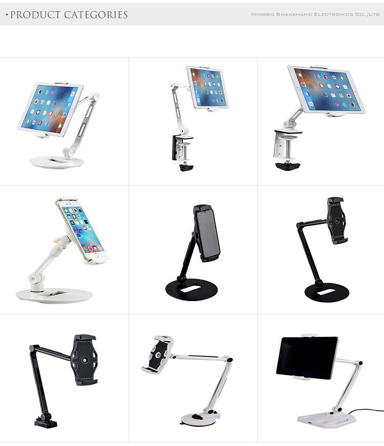 Rotating adjustable alloy desk smartphone mobile phone roller holder table metal stand 270-degree rotation aluminum