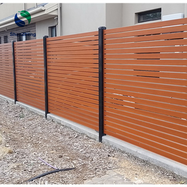 Aluminum Horizontal Slat Metal Security Fence for garden balcony modern fence