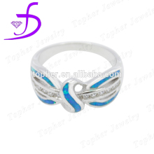 fashion girl`s ring silver opal ring