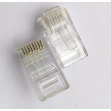 金めっき1Uの良質RJ45コネクターのプラグ8P8C Cat5 / CAT6コネクター