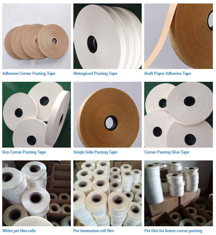 Manufacturing Hot Melt Glue PET Seal Binding Tape Paper Plastic For Box Corner