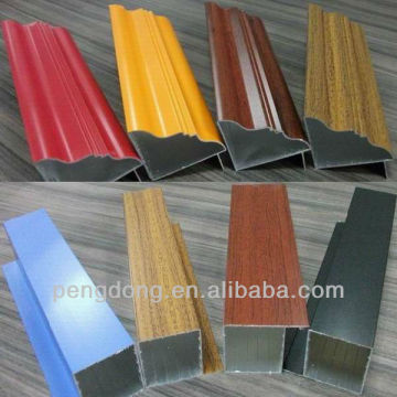 Wood grain and powder coated aluminum profile for kitchen cabinet in Libya