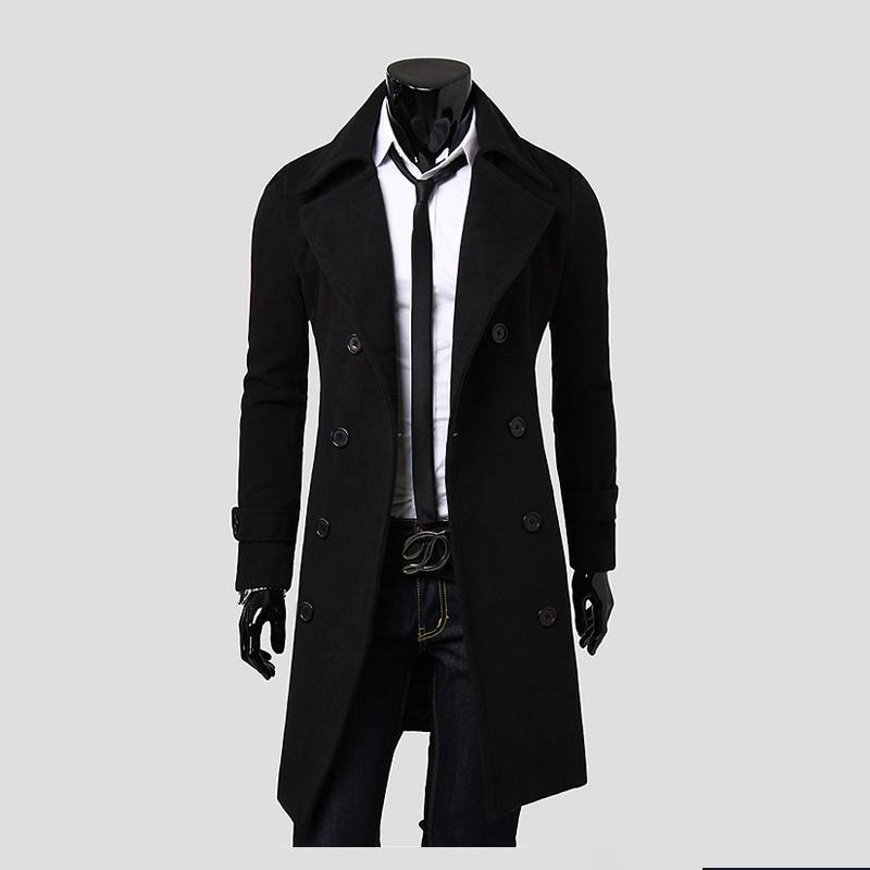 Winter Mid Length Trench Coat Men