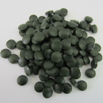 Healthful spirulina tablets rich in vitamins and minerals