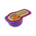 6PCS av Nesting Colorful Mätning och sked Set