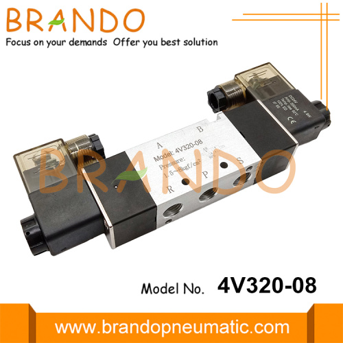 5/2 Yollu 1/4 &#39;&#39; Pnömatik Yönlü Solenoid Valf 4V320-08