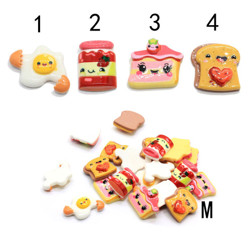 Kawaii Simulation Food Resin Beads Cute Egg Bread Home Ornament Children Dollhouse Toys Gift Slime Filler