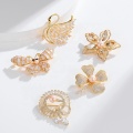 Sanko Strass Swan Pearl Designer Broche Pins