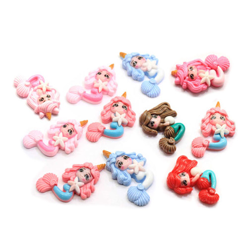 38mm Kawaii Mermaid Princess Resin Cabochon Embellishments Scrapbooking DIY Resin Crafts