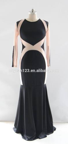 Sexy Hollow-out Mesh Accent Flared Mermaid Evening Dress sexy long dress