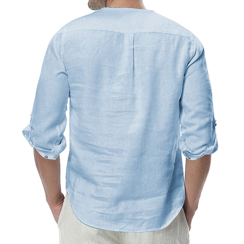 Men's simple fashion matching shirt with casual long sleeve shirt