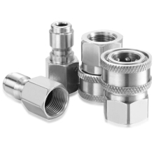 Quick Connectors: 3/8 Inch Stainless Steel Male and Female Adapters with 1/4 Inch Plug Couplers