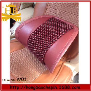 Wood bead with fiber leather car back cushion,lumber cushion,chair cushion