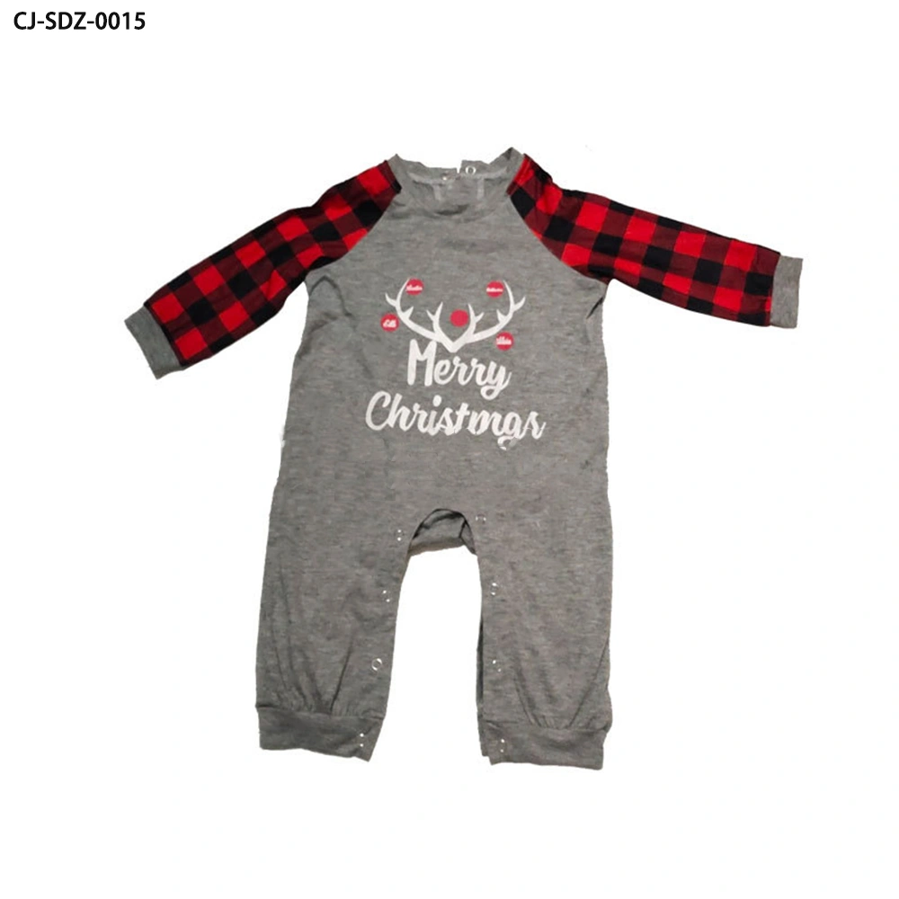 Merry Christmas Antler Top + Tartan Pants Family Matching Pajamas Set