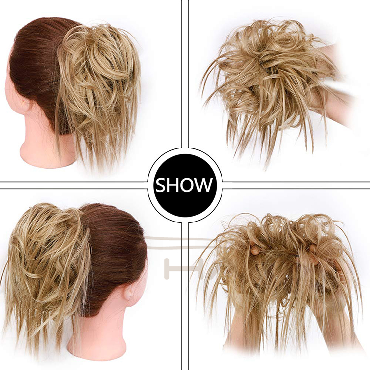 Aisi Hair Synthetic Donut Blonde Chignon Curly Bun Pad Chignon Elastic Band Ribbon Ponytail Rope Rubber Hair Extension For Women