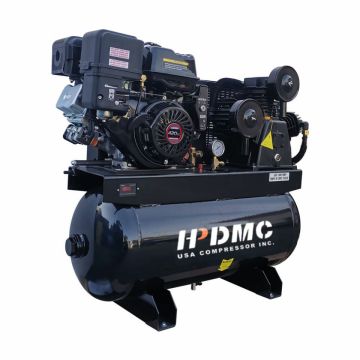 30-Gallon Single-Stage Gas-Powered Horizontal Air Compressor 35CFM 125 PSI
