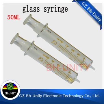 Good quality Eco solvent inkjet printer printhead cleaning reusable glass injection syringe 50ML