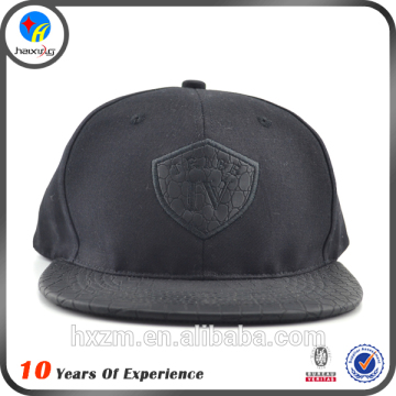 Custom Blank Snapback Cap with Leather Brim