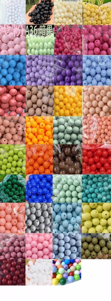 Wholesale Beautiful Mix Colors Round Plastic Beads