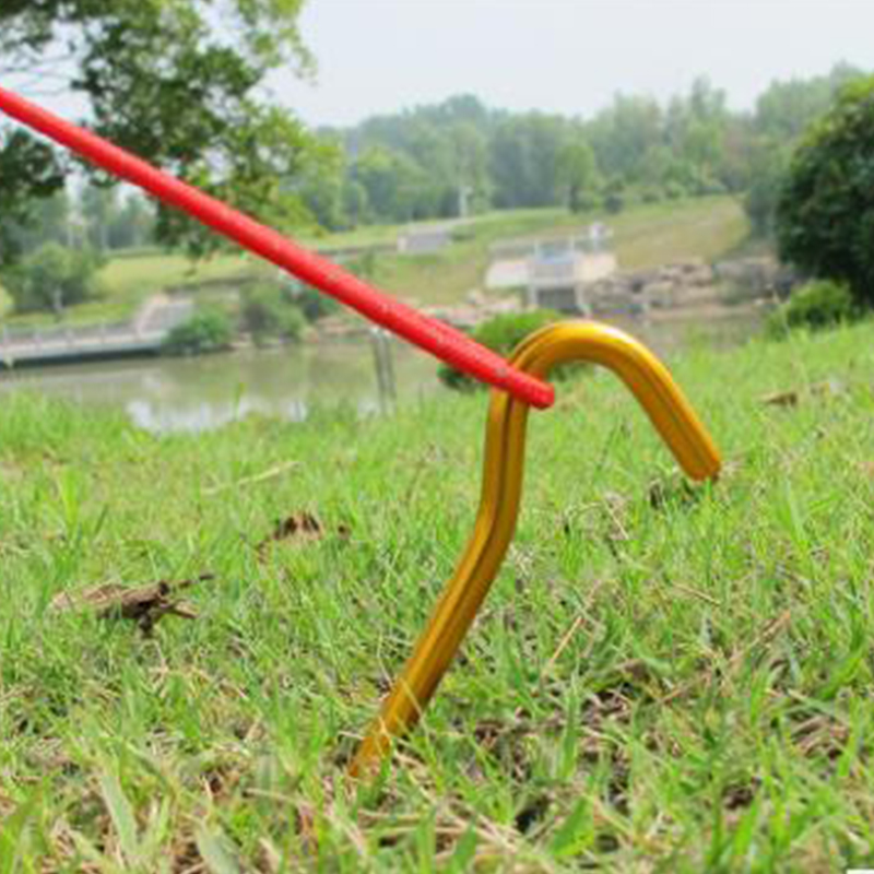 Custom 6/8/12pcs/lot Titanium alloy Tent Pegs Camping Tent Nails Portable Outdoor Elbow Grass Stakes Hardware.