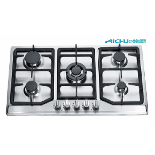 5 Burners Steel Built In Gas Cooktop