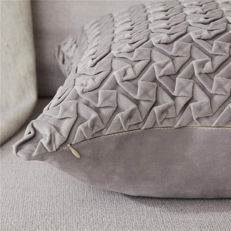 Fashionable custom solid embossed holland velvet decorative pillow