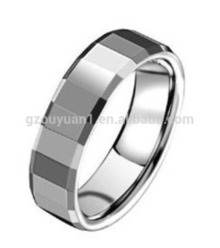 Faceted Tungsten Ring, Tungsten Wedding Ring, Mens Tungsten Carbide Wedding Rings